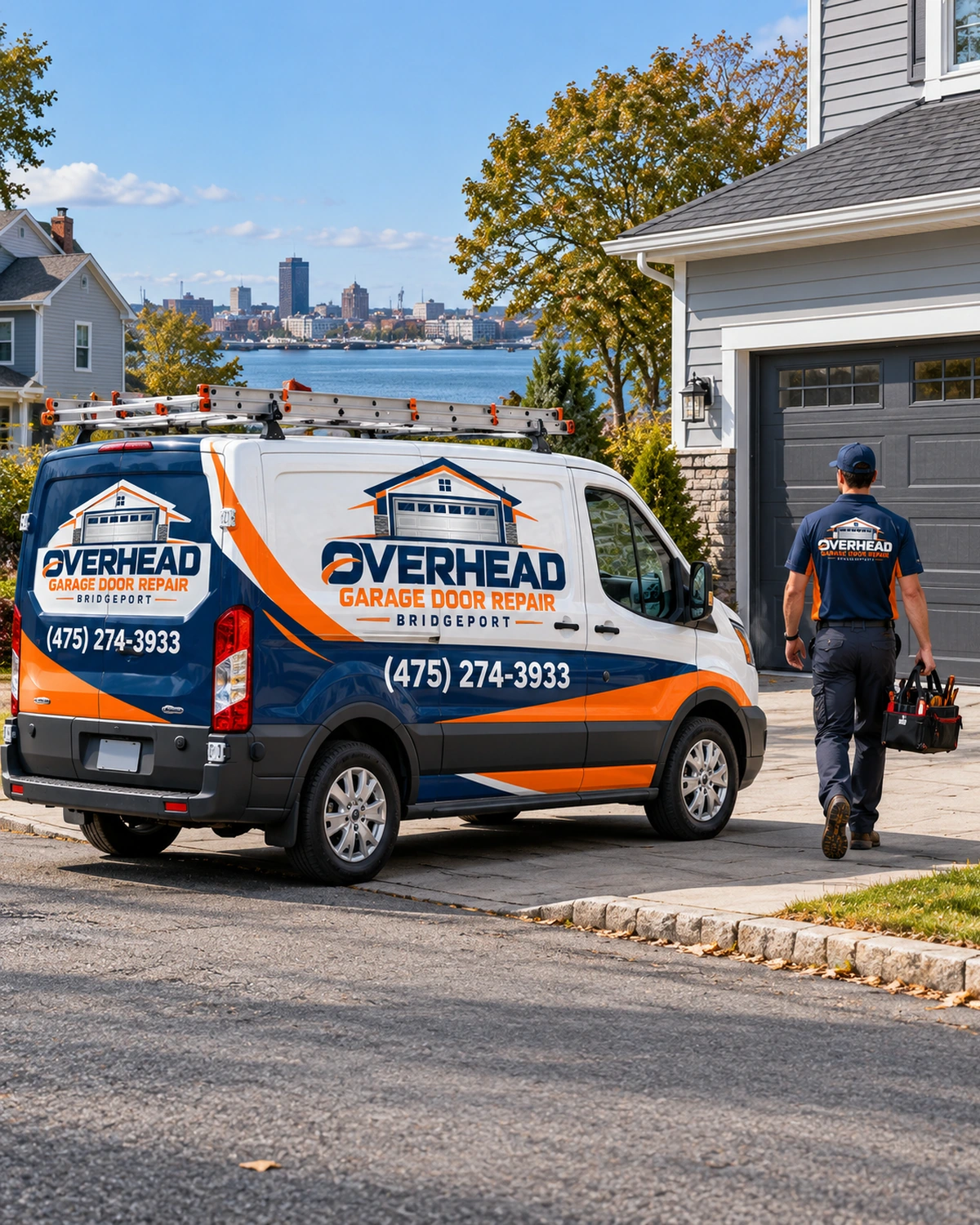 Overhead Garage Door Repair Bridgeport service van in Bridgeport